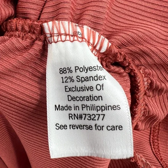 Nine West Women's Mauve Rib Ruched Elbow Sleeve Top Size XXL - Picture 5 of 6